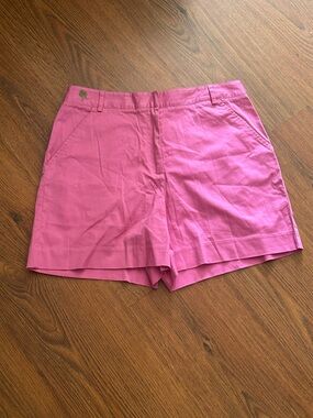 Lilly Pulitzer Pink Cotton Blend Shorts with Subtle Palm Logo sz small